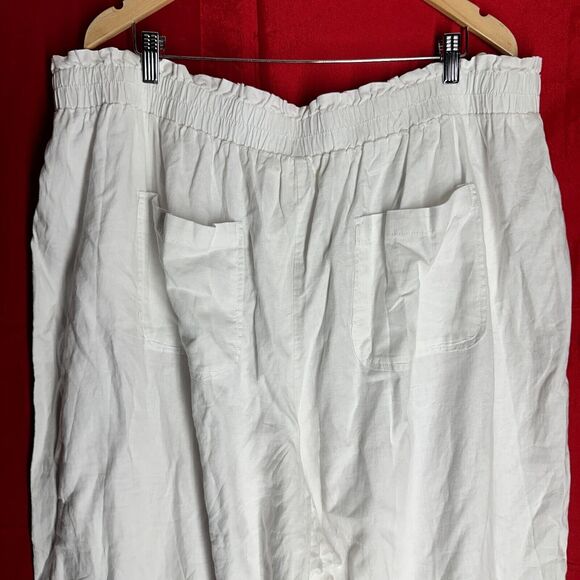 NWT Westbound Linen Blend Pull On Pants Women 3XS Smocked Elastic Waist Wide Leg - Picture 7 of 10